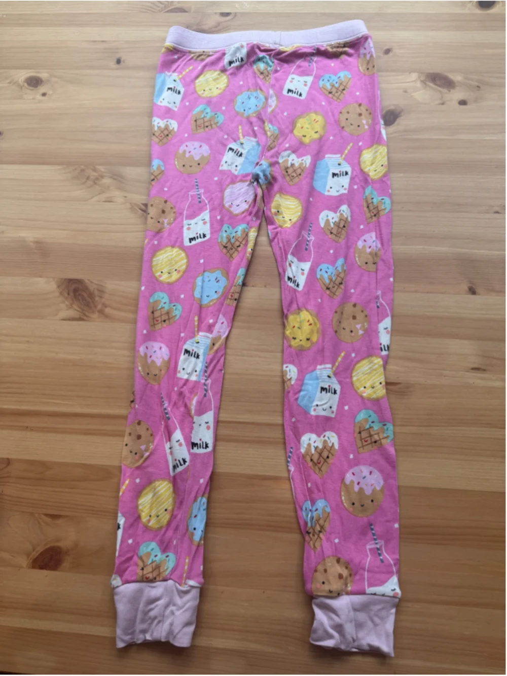 Pink Milk and Cookie Print Pajama Set